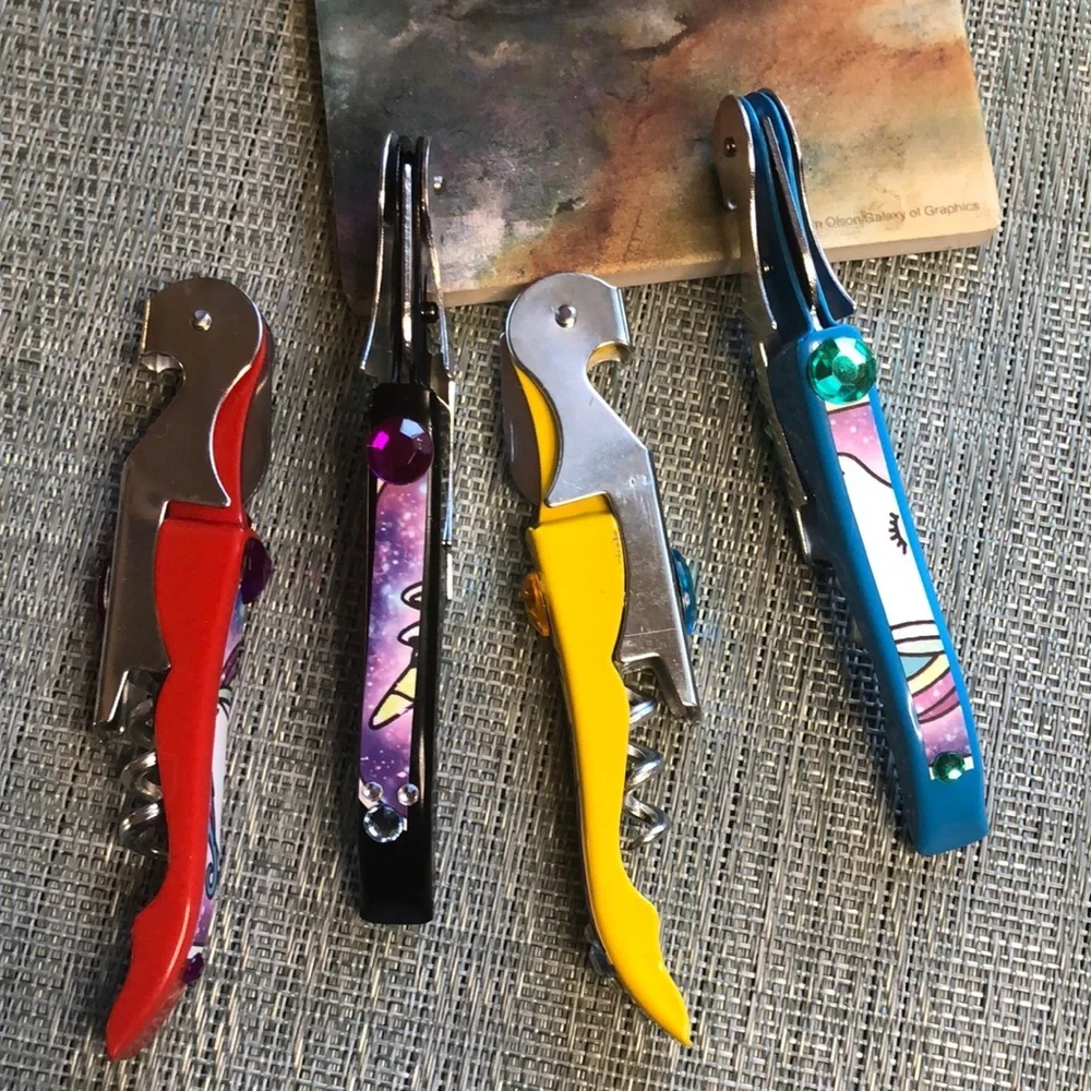 #58b 🦄NWOT Blinged Out Corkscrew with Rainbow Unicorn Vibes🦄
